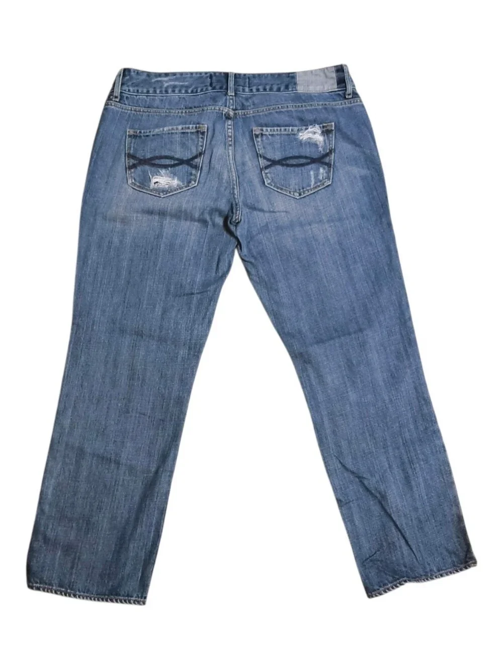 Vintage Y2K Abercrombie & Fitch Distressed Low Rise Straight Leg Jeans Size 8S